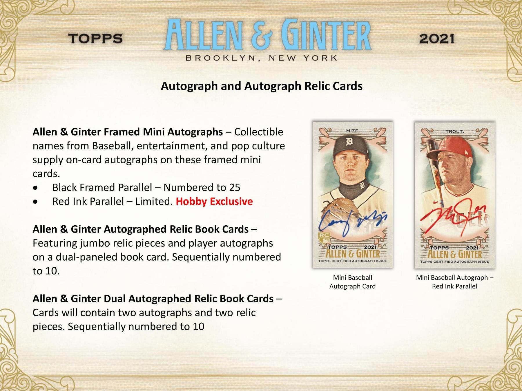 RELEASE DAY 2021 Topps Allen & Ginter Baseball Case PICK YOUR PRICE
