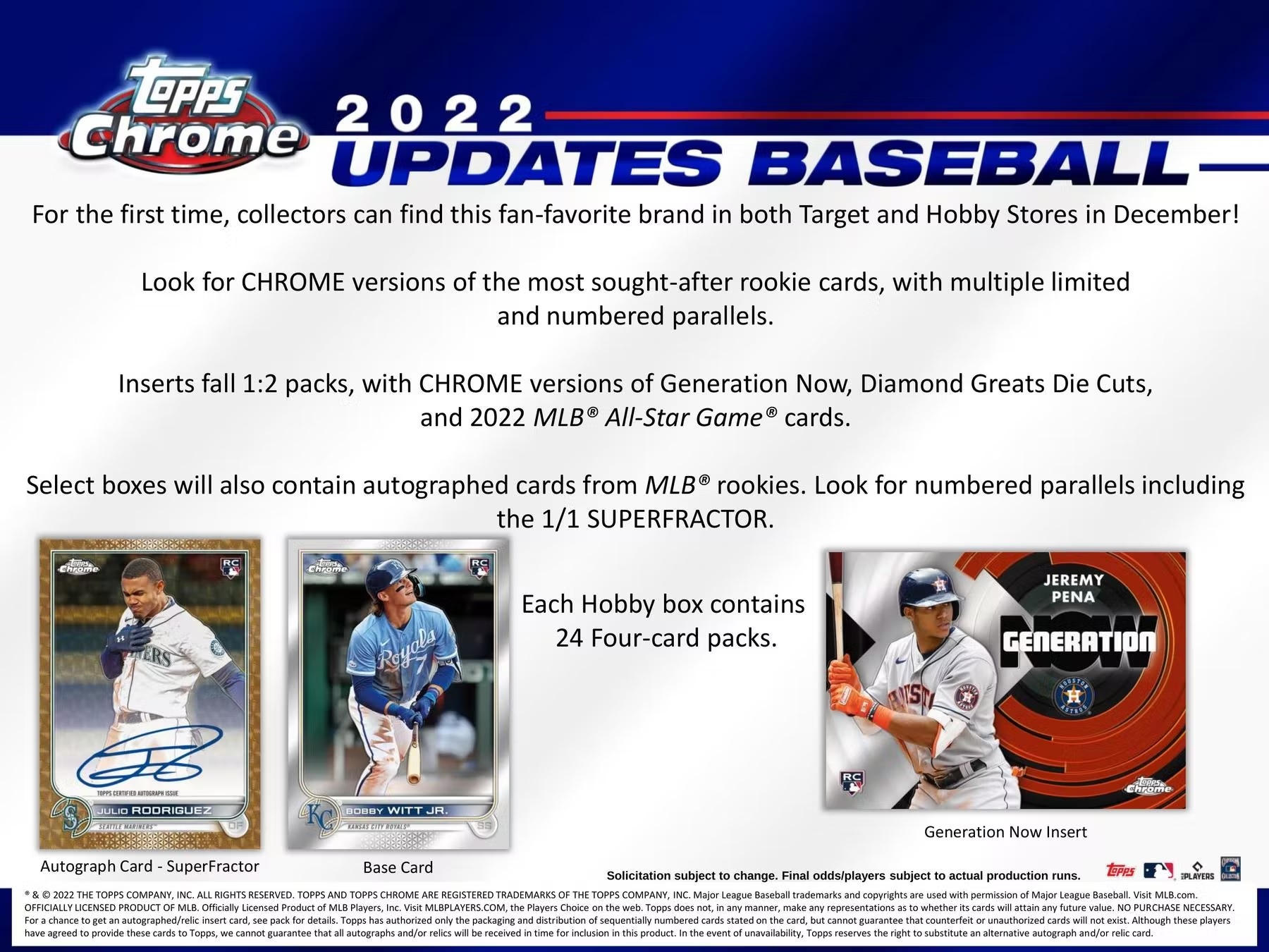 RELEASE DAY 2022 Topps Chrome Update Baseball DUAL Case PICK YOUR