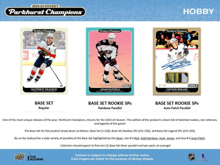 LOADED SERIAL # CLOSER : 2023-24 Parkhurst Champions Hockey Hobby Case PICK YOUR TEAM Group Break #12616