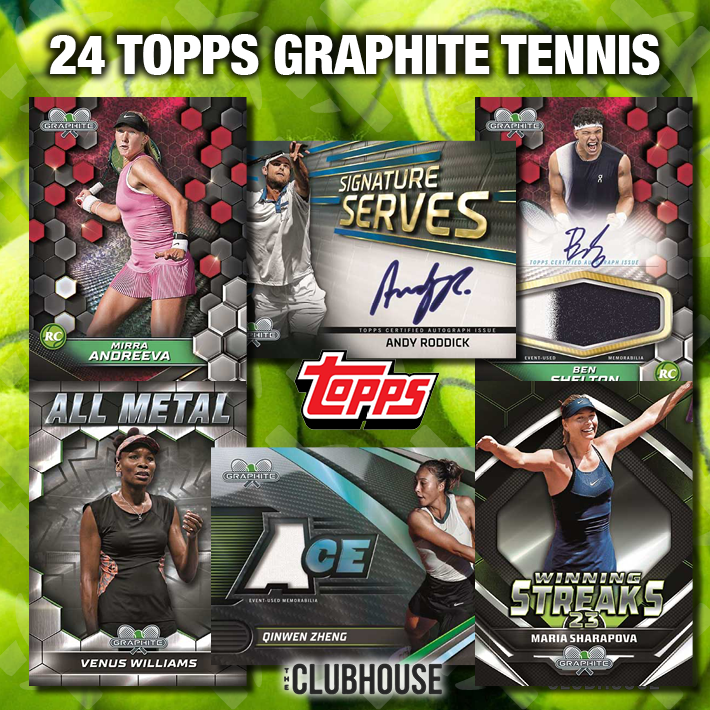 CENTER COURT : 2024 Topps Graphite Tennis Hobby Case RANDOM LETTER Group Break #12668